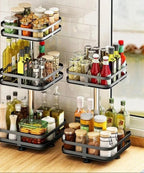 Cabinet Organizer 360 Degree Rotation Height Adjustable & Space-Saving
