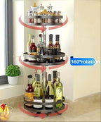 Cabinet Organizer 360 Degree Rotation Height Adjustable & Space-Saving