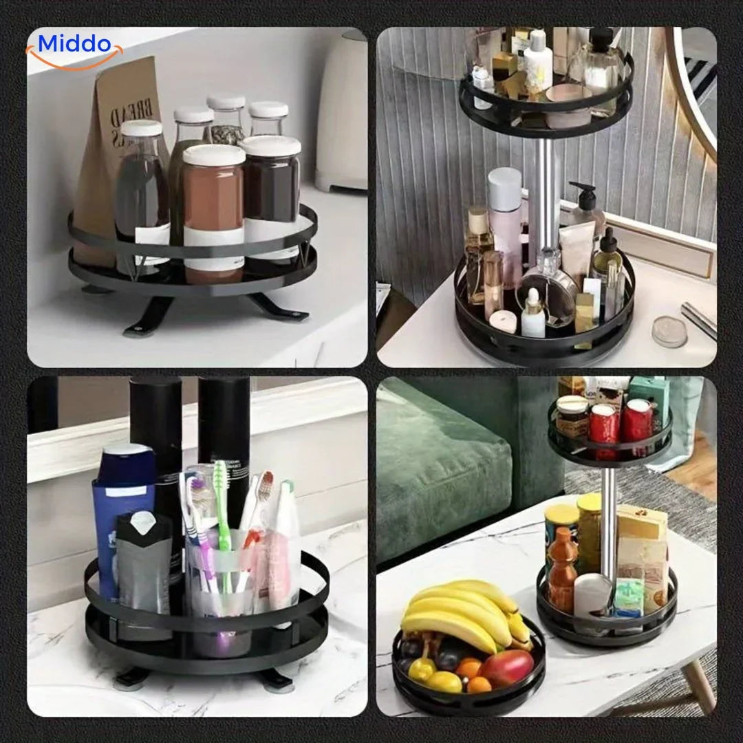 Cabinet Organizer 360 Degree Rotation Height Adjustable & Space-Saving