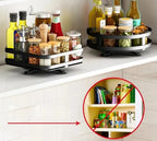 Cabinet Organizer 360 Degree Rotation Height Adjustable & Space-Saving