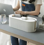Cable Management Box Ribbed Design & Flat Lid 11x33cm