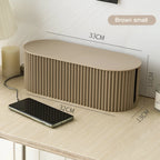 Cable Management Box Ribbed Design & Flat Lid 11x33cm
