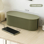 Cable Management Box Ribbed Design & Flat Lid 11x33cm