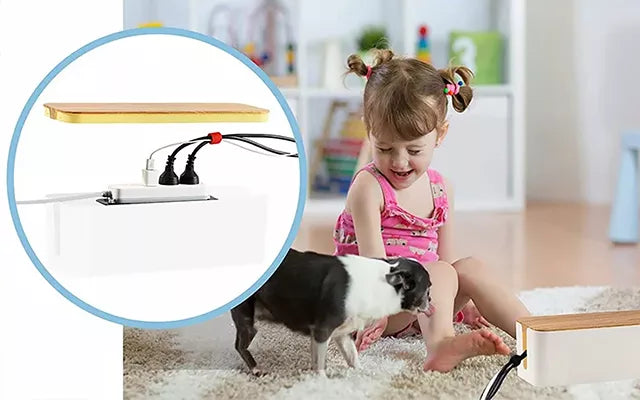 Cable Organizer Box Secure Lid Side Openings