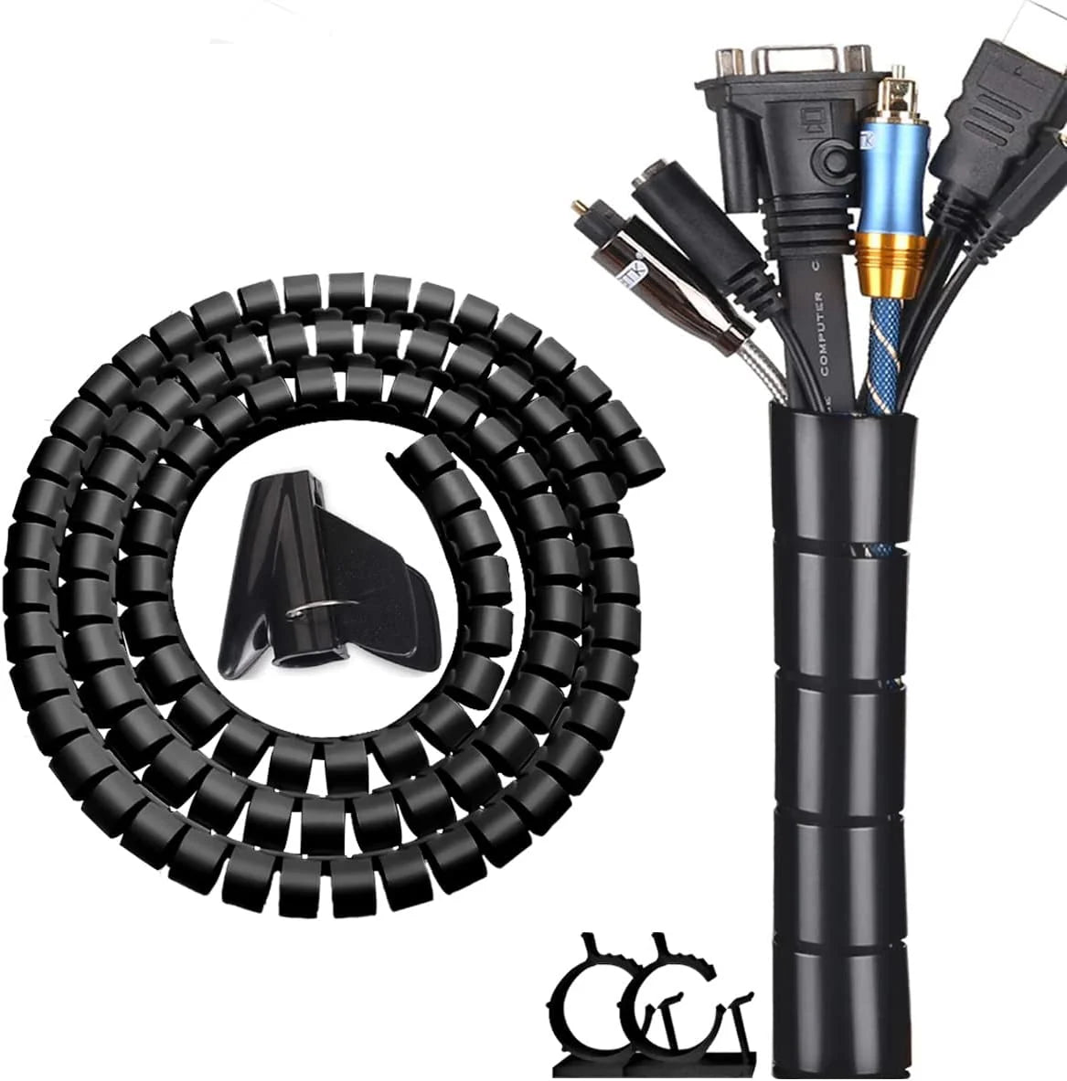 Cable Organizer Sleeve Expandable Heat-Resistant & Pet-Safe