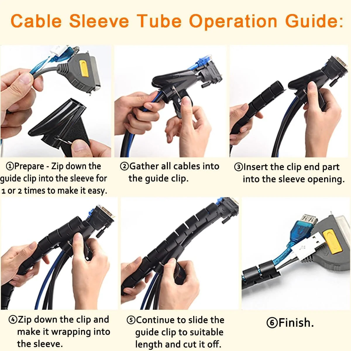 Cable Sleeve Expandable Coil With Threader 2 Meters