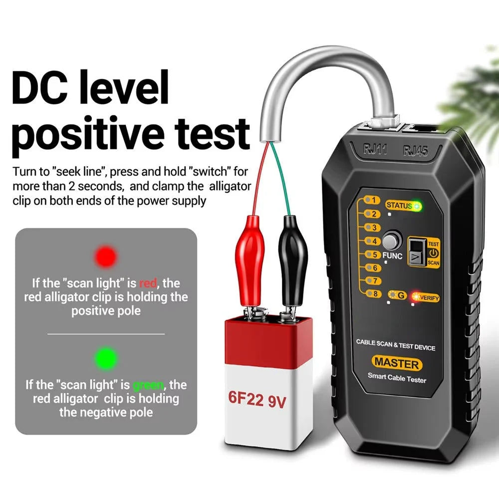Cable Tester RJ45 & RJ11 Sequence Lights LED Flashlight