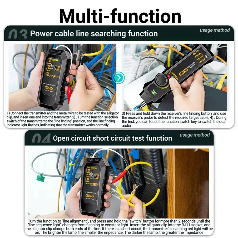 Cable Tester RJ45 & RJ11 Sequence Lights LED Flashlight