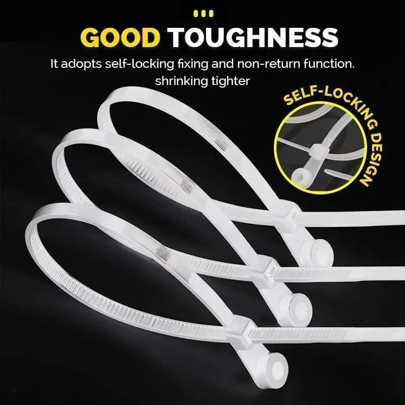 Cable Ties Self-Locking Nylon With Screw Hole 100 Pieces