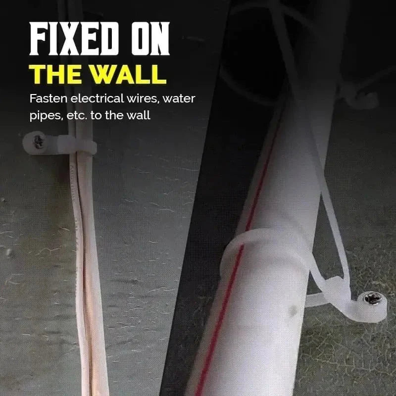 Cable Ties Self-Locking Nylon With Screw Hole 100 Pieces