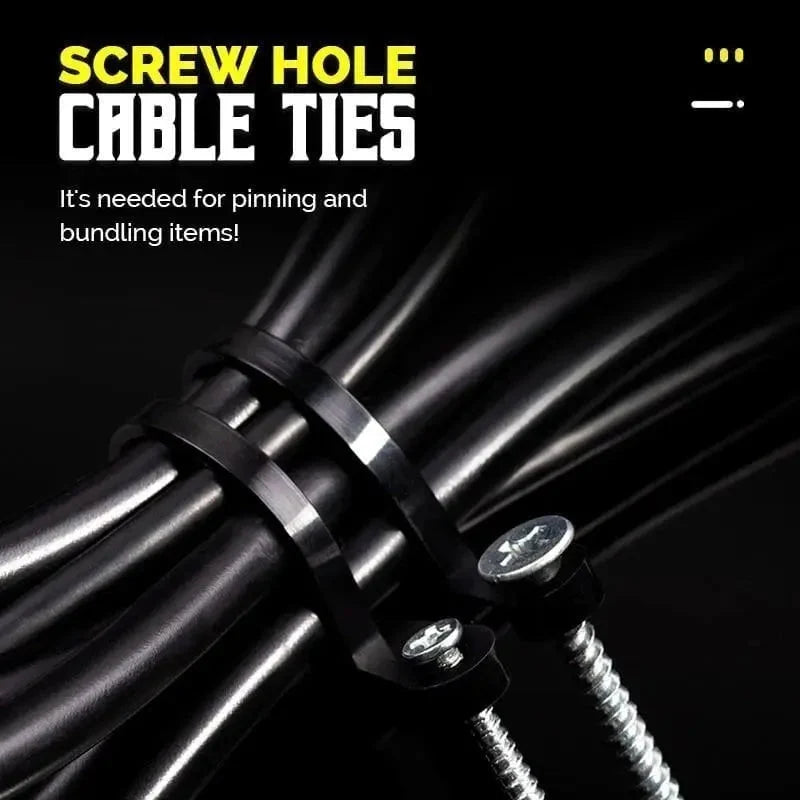 Cable Ties Self-Locking Nylon With Screw Hole 100 Pieces