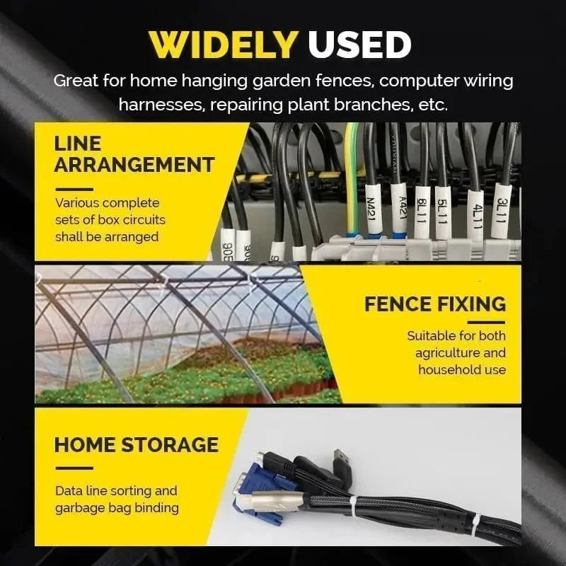 Cable Ties Self-Locking Nylon With Screw Hole 100 Pieces