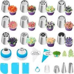 Cake Piping Nozzle Set Flower Tips Stainless Steel