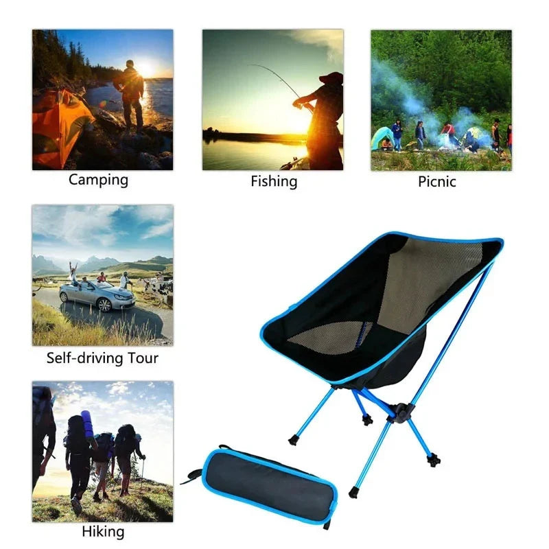 Camping Chair & Beach Blanket Set Ultralight Mesh Sand-Resistant
