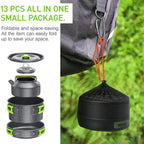 Camping Cookware Kit Lightweight Hard Alumina