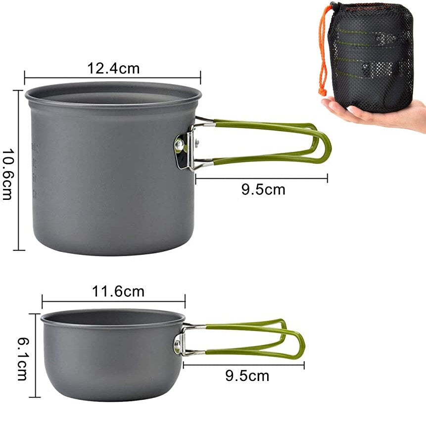 Camping Cookware Kit Lightweight Hard Alumina