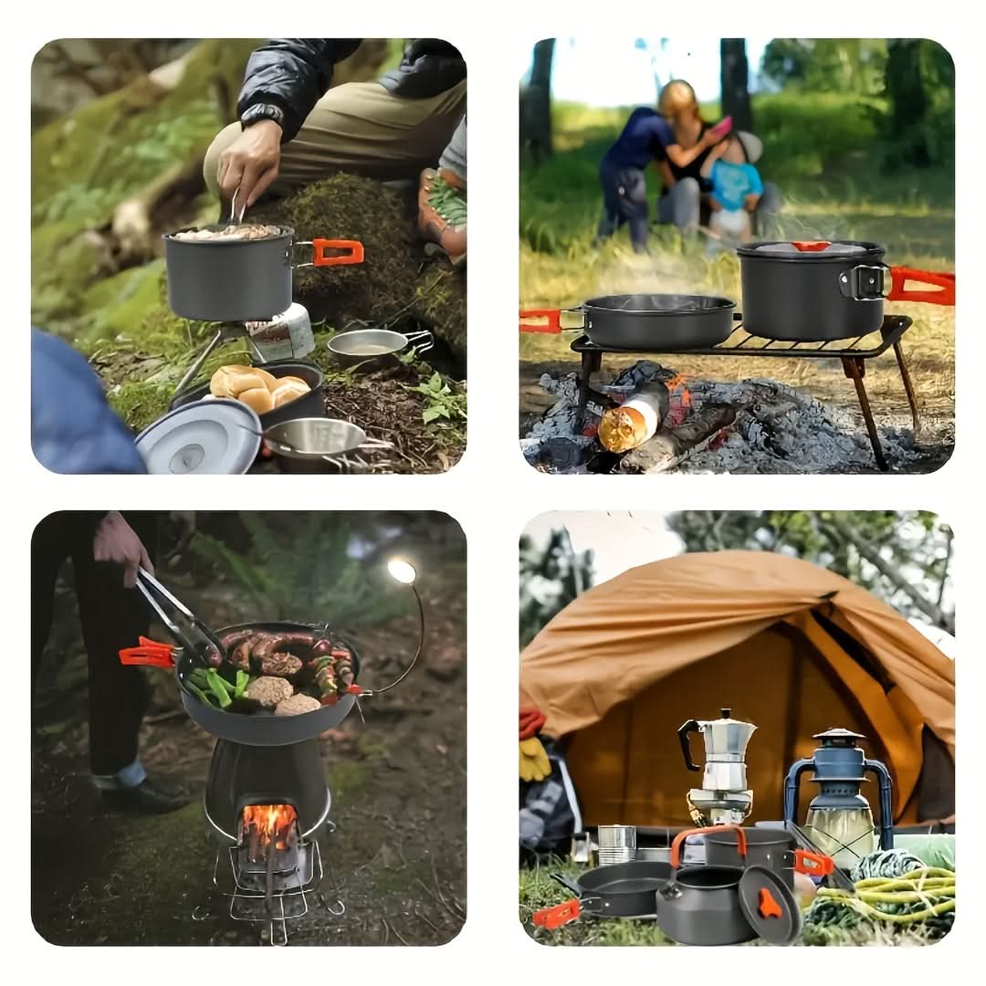Camping Cookware Set Lightweight & Compact Heat-Resistant