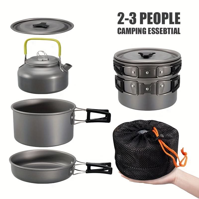 Camping Cookware Set Lightweight & Compact Heat-Resistant