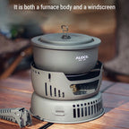 Camping Cookware Set Lightweight Wind-Resistant Aluminum & Stainless Steel