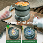 Camping Cookware Set Lightweight Wind-Resistant Aluminum & Stainless Steel