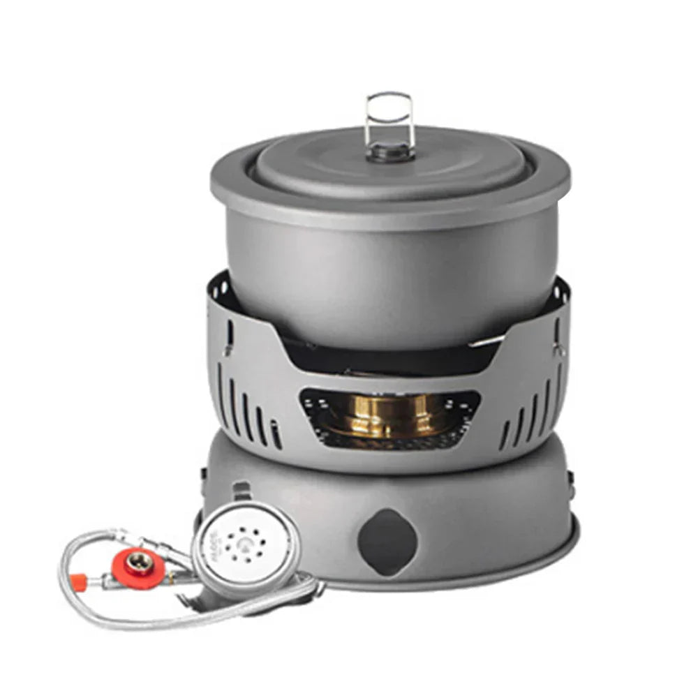Camping Cookware Set Lightweight Wind-Resistant Aluminum & Stainless Steel