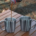 Camping Cup Stainless Steel Integrated Buckle Handle 180 mL