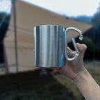 Camping Cup Stainless Steel Integrated Buckle Handle 180 mL