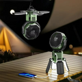 Camping Fan Foldable Adjustable Height LED Light