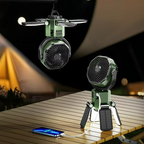 Camping Fan Foldable Adjustable Height LED & USB Rechargeable