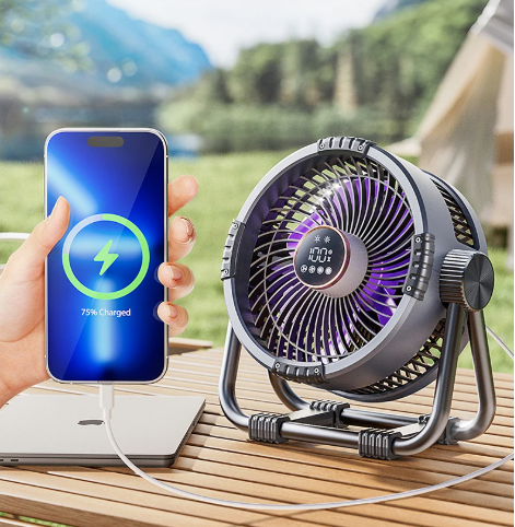 Camping Fan Rechargeable 20,000mAh LED Light & Power Bank