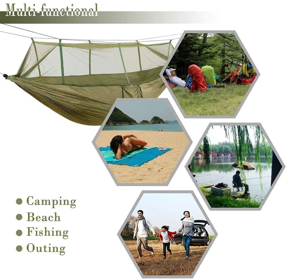 Camping Hammock 2-Person Mosquito Net Rip-Resistant Nylon