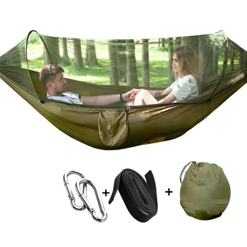 Camping Hammock 2-Person Mosquito Net Rip-Resistant Nylon