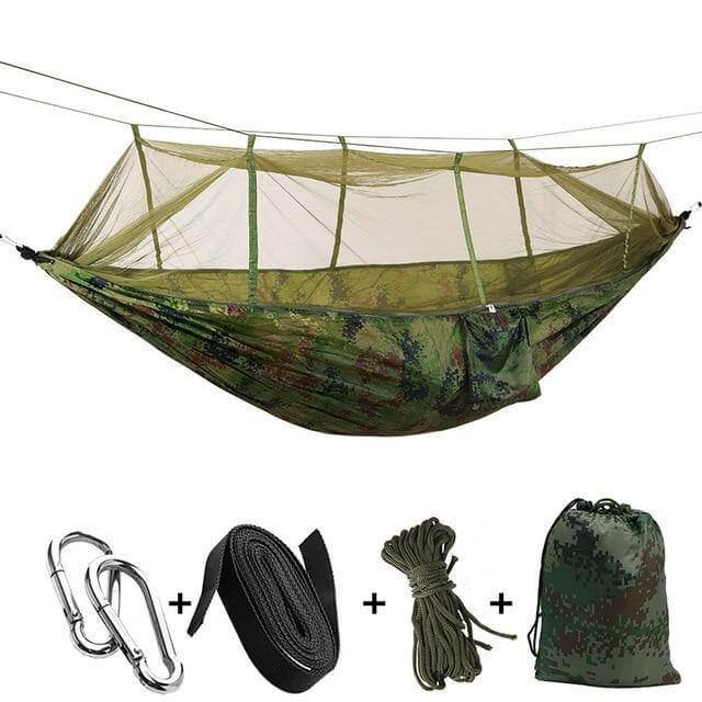 Camping Hammock Mosquito Net 210T Parachute Nylon 200kg Capacity