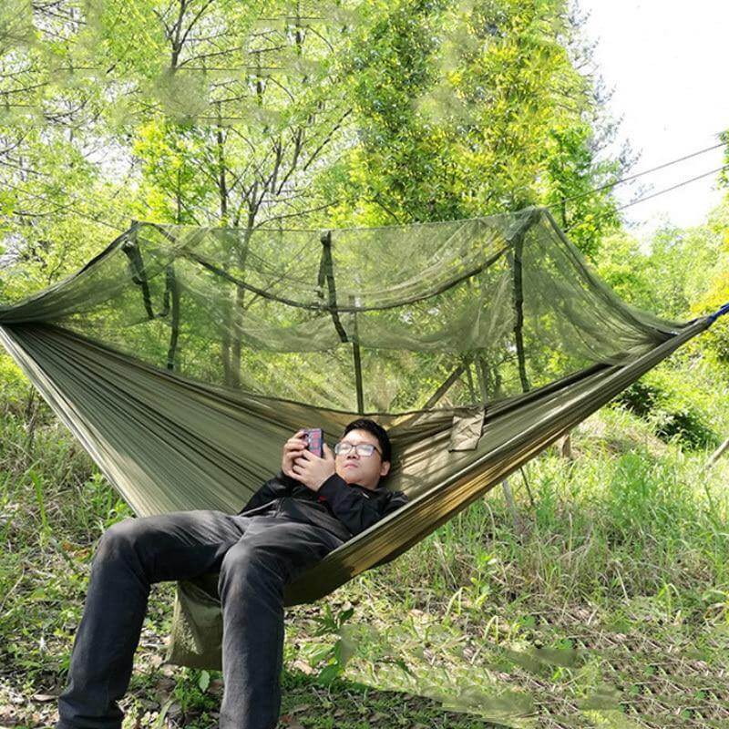 Camping Hammock Mosquito Net 210T Parachute Nylon 200kg Capacity