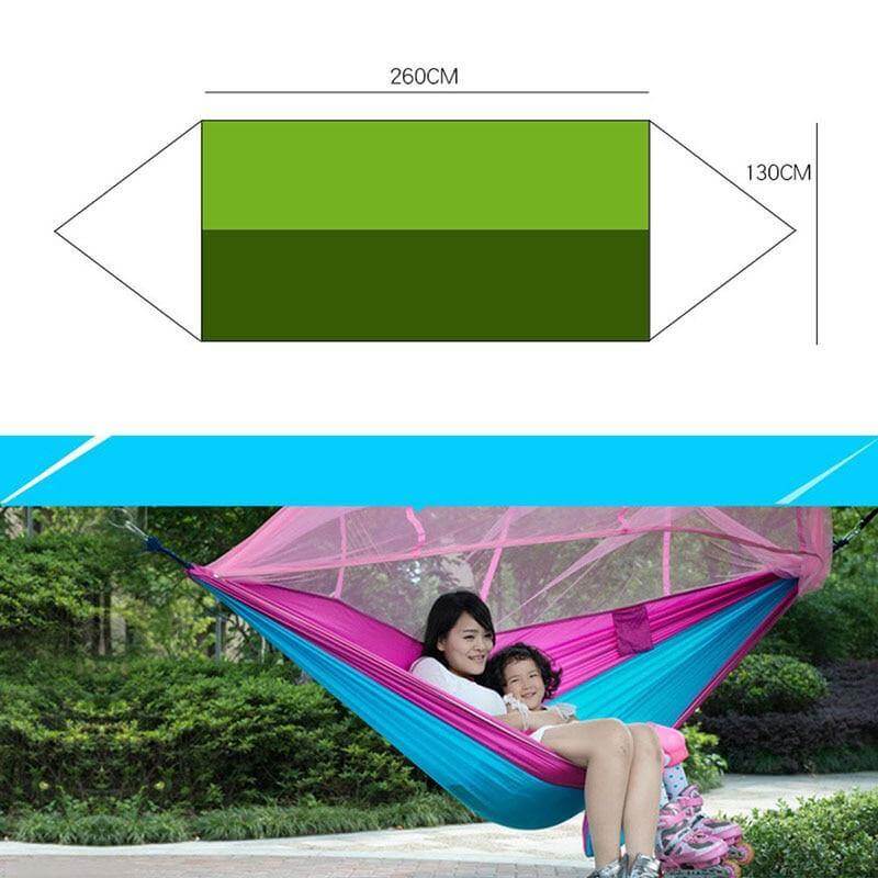 Camping Hammock Mosquito Net 210T Parachute Nylon 200kg Capacity