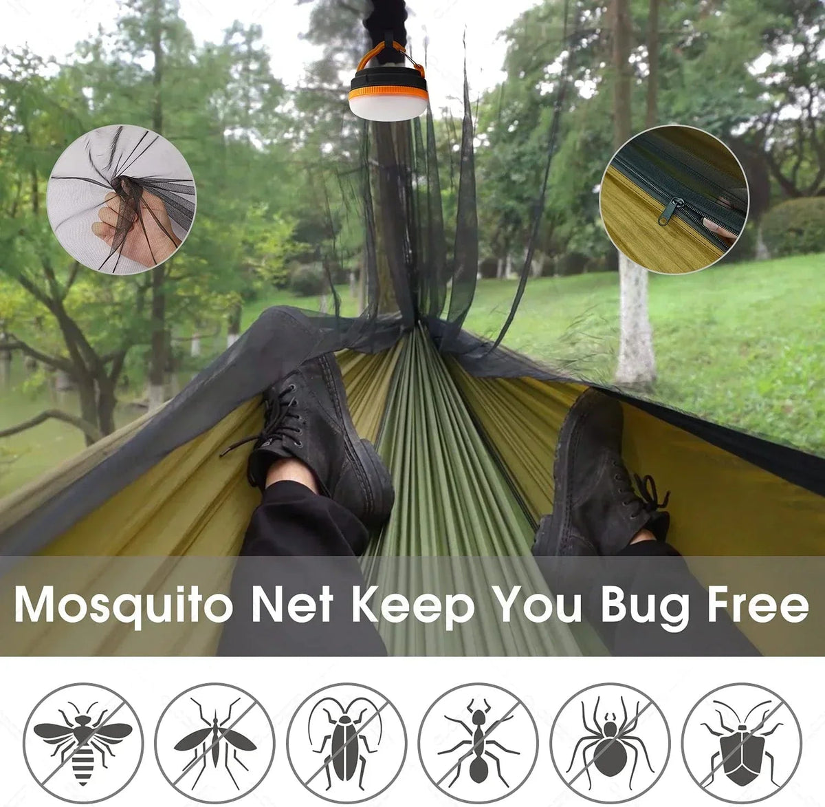 Camping Hammock Ultralight Mosquito Net & Rain Tarp