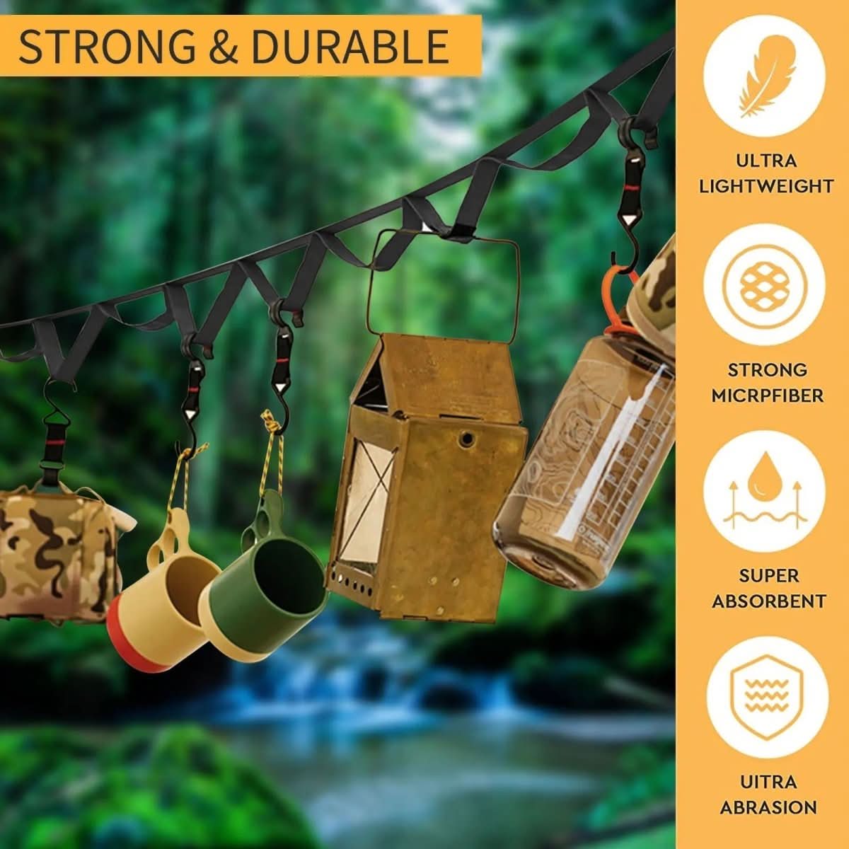 Camping Hanging Rope Adjustable 1.8-5m Lightweight
