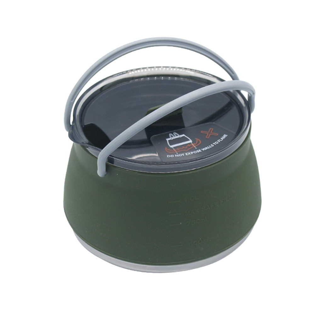 Camping Kettle Collapsible Stainless Steel 1.06 Qt