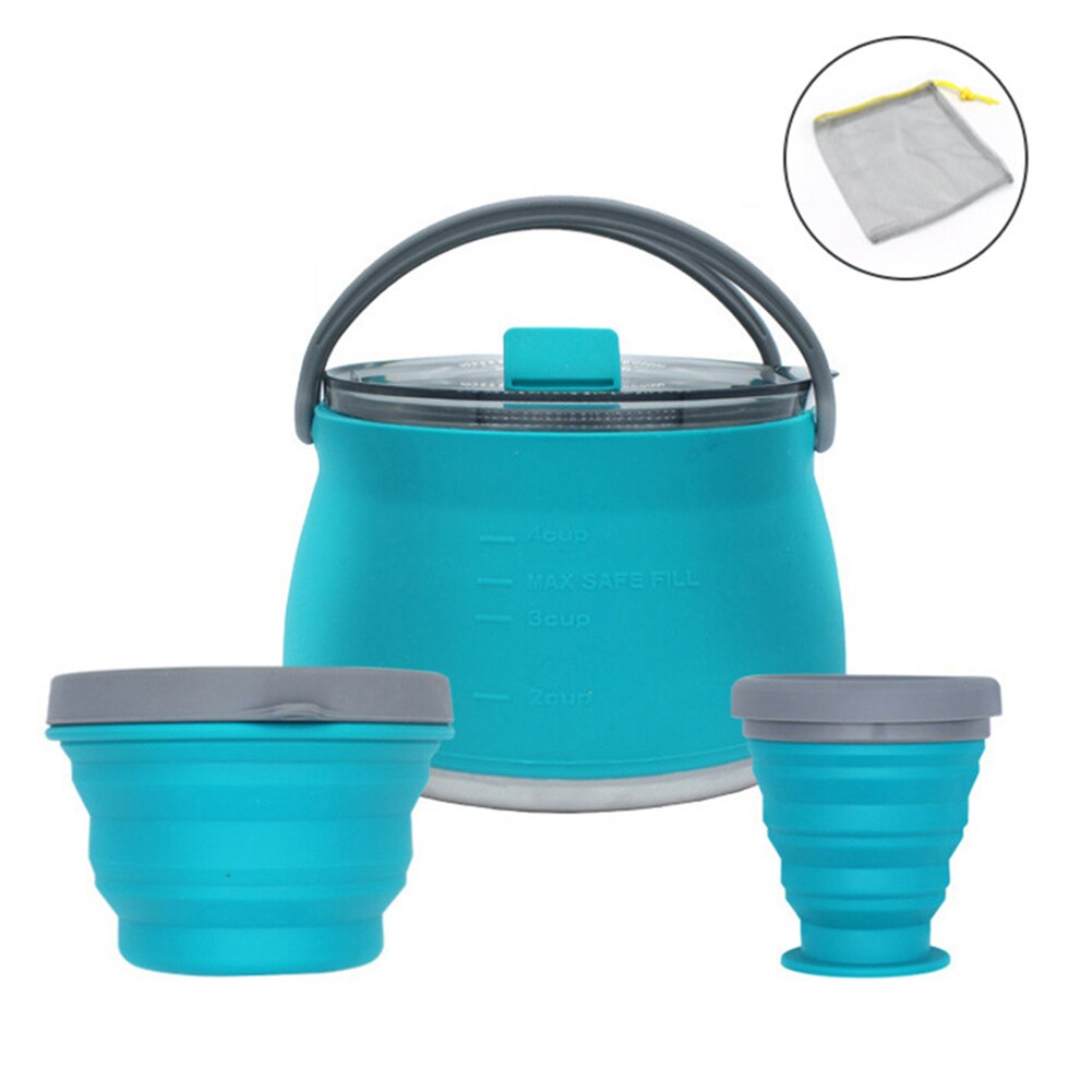 Camping Kettle Collapsible Stainless Steel 1.06 Qt