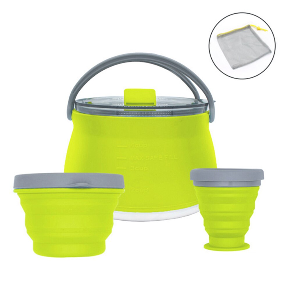 Camping Kettle Collapsible Stainless Steel 1L Capacity