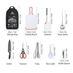 Camping Kitchen Set 9-Piece Stainless Steel With Carry Bag