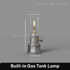 Camping Lantern Butane Aluminum & Glass Adjustable Flame