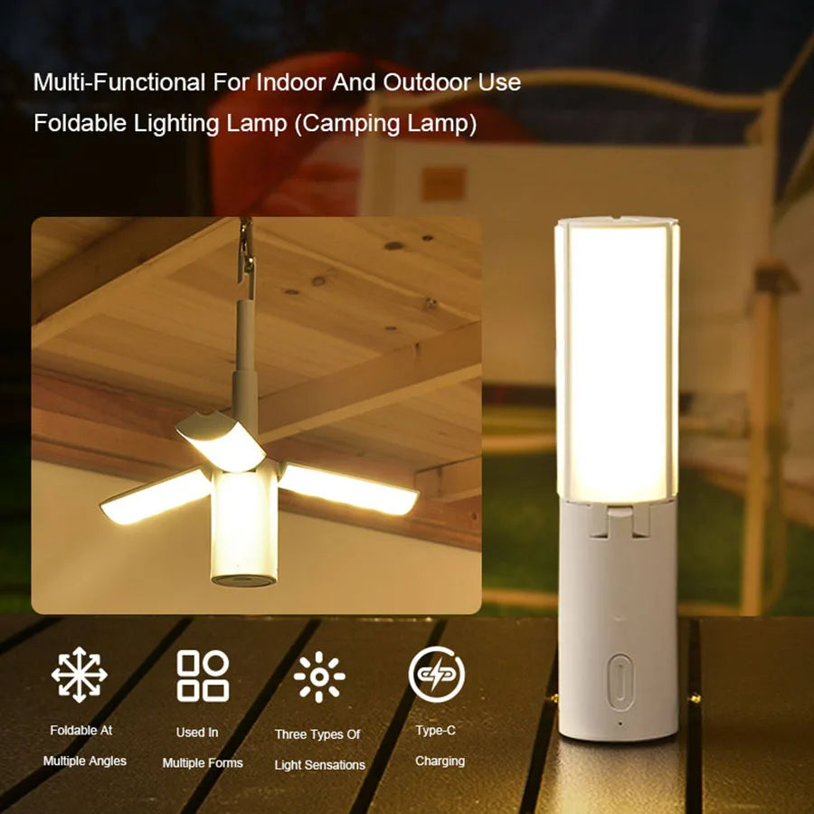 Camping Lantern Foldable 3 Light Modes USB-C Rechargeable