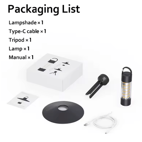 Camping Lantern Rechargeable 12-Hour Runtime Adjustable Tripod Waterproof