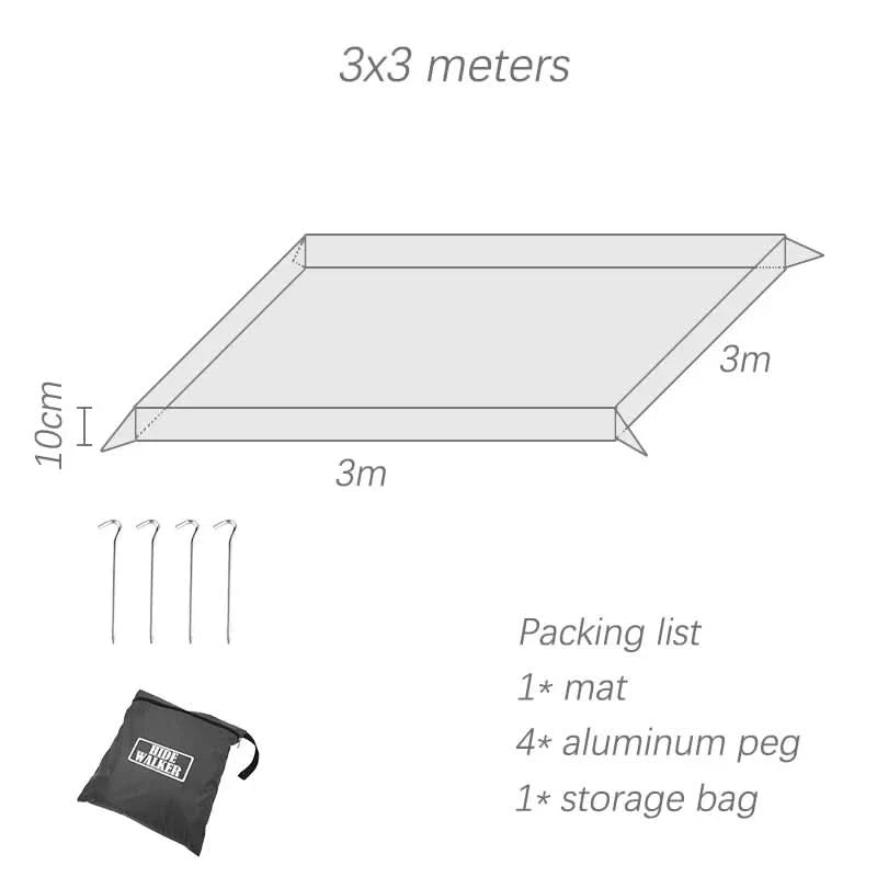 Camping Mat Waterproof Oxford Raised Edge Lightweight & Packable