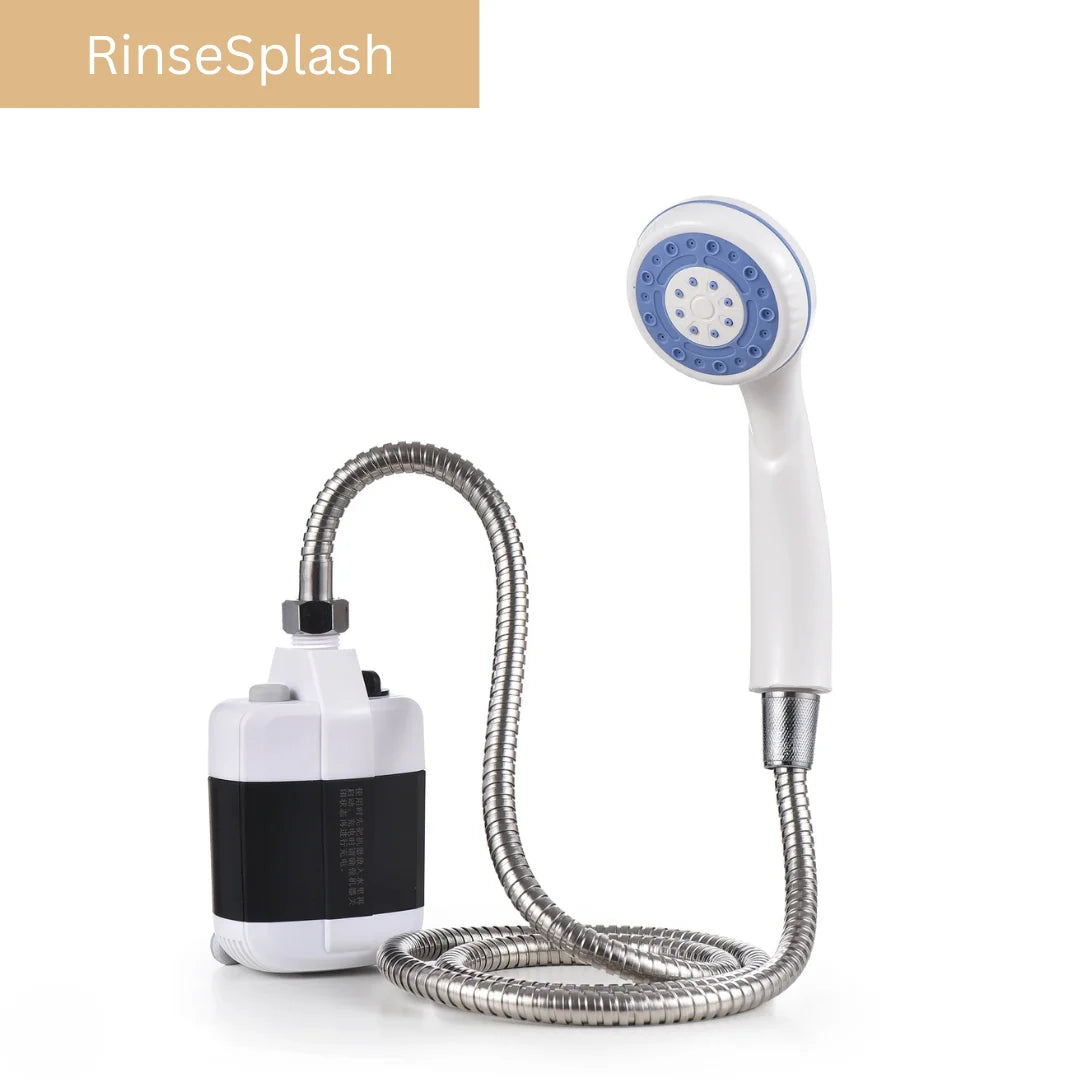Camping Shower USB Rechargeable Adjustable Flow Long Hose