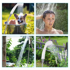 Camping Shower USB Rechargeable Adjustable Flow Long Hose