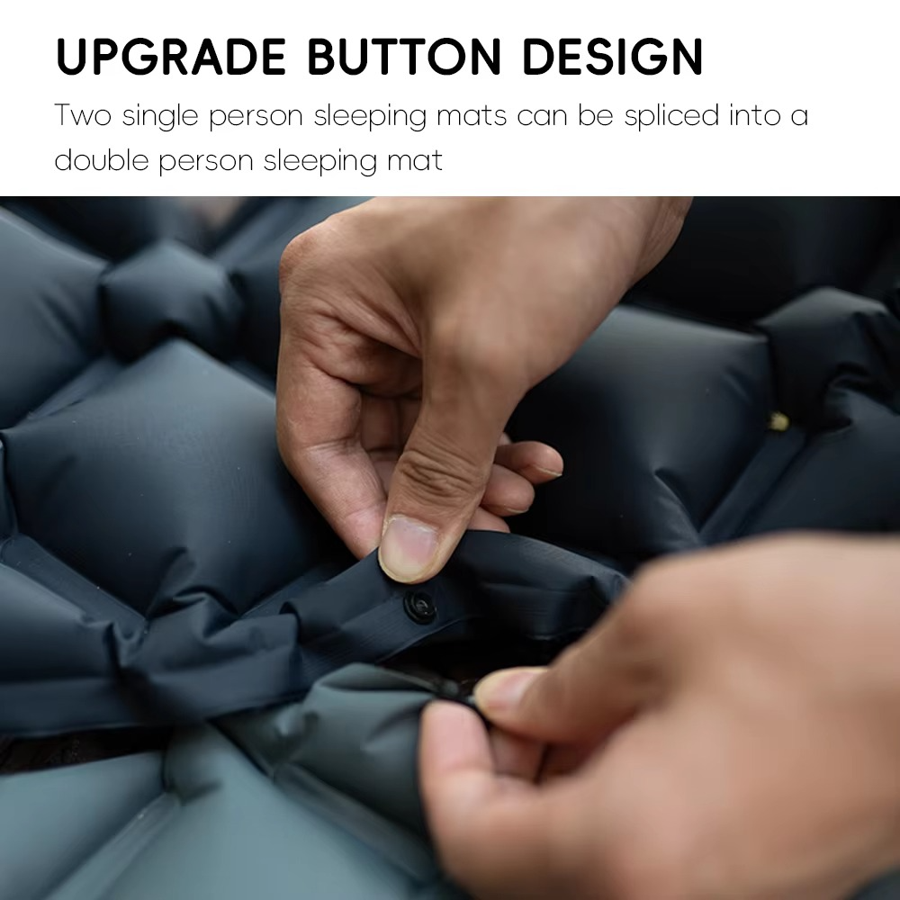 Camping Sleeping Pad Self-Inflating Built-In Pillow Lightweight
