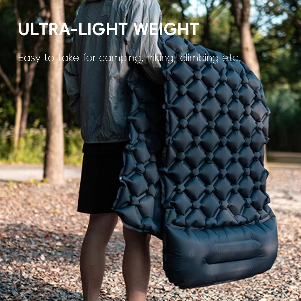 Camping Sleeping Pad Self-Inflating Built-In Pillow Lightweight
