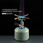 Camping Stove Compact Adjustable Flame Stainless Steel & Aluminum